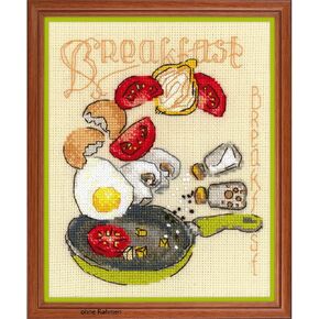 RIOLIS - Breakfast 1684, Cross Stitch Kits 5,91" x 7,09", Cross Stitch Kits for Beginners & Advanced, Crossstitching Kit Adult, Embroidery Counted Stitching Kit