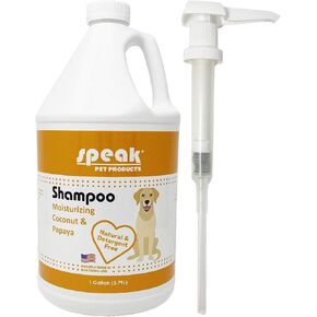 Natural Dog Shampoo with Pump, Moisturizing Coconut Papaya, 1 Gallon