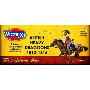 تم تسليم Wargames - مجموعة Napoleonic Dragoons البريطانية ، 12 منمنمات 28 ملم مع Scots Grays خيارات لـ Wargaming Dioramas