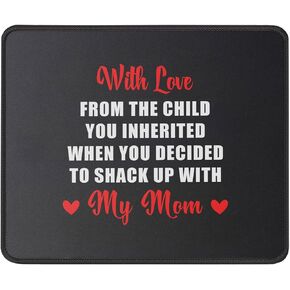 Mouse Pad for Stepdad - The Child You Inherited Mouse Mat - Best Stepdad Gift - Gift for Bonus Dad from Stepdaughter, Stepson - Funny Dad Mousepad 9.5 Inch