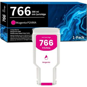 766 Ink Cartridge P2V90A Magenta Ink 300ml 1-Pack Replacement for HP 766 Ink for DesignJet XL 3600 Printer Ink, 766 P2V90A Magenta Ink
