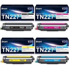 TN227 TN-227BK/C/M/Y High Yield Toner Cartridge 4Pack Replacement for TN227BK TN227C TN227M TN227Y Toner Compatible with Brother HL-L3230CDW MFC-L3750CDW MFC-L3710CW Printer