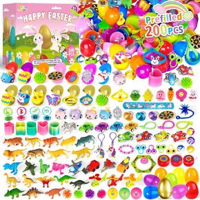 200 PCS Prefilled Easter Eggs With Golden Eggs For Easter Egg Hunt, Easter Party Favors Supply For Kids, Easter Basket Stuffers, Classroom Easter Prize Supplies, Filled Eggs For Easter Activities