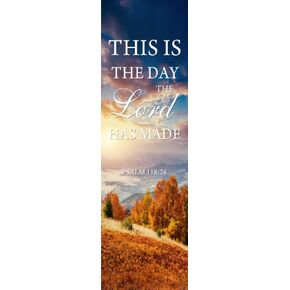 Leowefowa Fall Fall Forest Church Lanner للاصطاع على Church Sanctuary Decor 2x6ft-هذا هو اليوم الذي صنع فيه الرب مزمور 1118: 24
