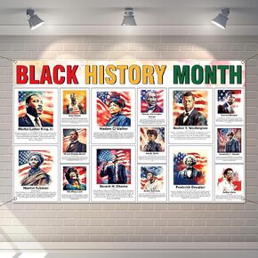 Nepnuser Black History Month Month Photo Backdrop African African American Heritage Bulletin Decorations School School February Festival Decor