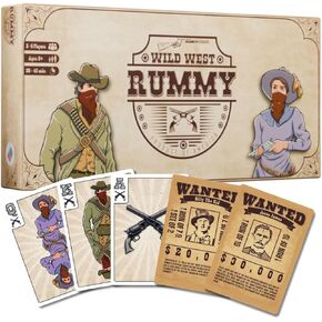 لعبة بطاقة عائلة Wild Wild Rummy للعائلات البالغين الأطفال المراهقين 2-6 لاعبين كبار السن