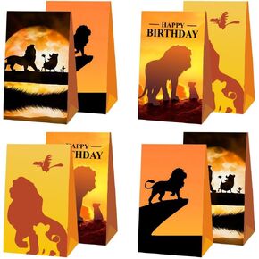 FFGJA 12Pcs Paper Gift Wrap Bags Goodie Bags for Lion Party Supplies Wedding Birthday Party Decorations