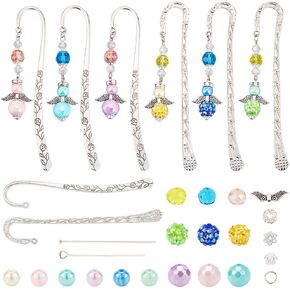 Sunnyclue 1 Box DIY 6 مجموعات مرجعية أدوات عيد الميلاد الملاك إشارات مرجعية للقطعة العتيقة المنحوتة مرجعية لارتفاع هدفين مع سحر علامات كتب معدنية عتيقة لصياغة قواعد الهدايا القراءة