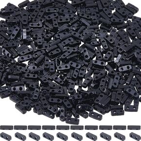 Sunnyclue 1 Box 500pcs Half Tila Beads Back Square Beads Beads Bulk 2 Hole 1/2 Tila Cut Mini Mini Glass Glass Flat Restangle Beads Beads for Jewelry Making Bracelets Netlaces Women Women Diy Crafts