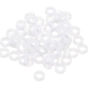 200pcs مرنة مطاطية O-Ring تحديد المواقع السحر لوجود سوار جلدي صنع سيليكون غسالة حشية ختم الختم نتائج الاكتمالات (حجم الثقب 8 مم ، أسود)