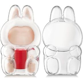 Clear Bag Keychain لـ Labubu Plush Doll ، غطاء وقائي للدمى Clear ، مربع تخزين علبة أكريليك شفاف لجامع المشجعين (SIT)
