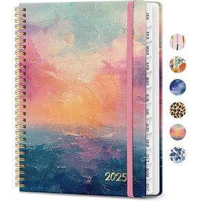 2025 Planner - مخطط أسبوعي وشهري ، يناير 2025 إلى ديسمبر 2025 ، كتاب مخطط تقويم SPOND 2025 ، Inner Pocket ، مثالي لمستلزمات Office Home Schools - A5 (6.3 "× 8.5") ، غروب الشمس