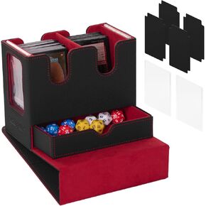 NUMINA MTG Deck Box with Commander Display – Trading Card and Dice Storage for 200 Double-Sleeved Cards, Removable Deck Case & Magnetic Card Holders – Fits MTG, TCG & Sports Cards