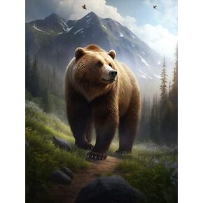 5D DIY Diamond Painting,Paint by Diamonds for Adults, Buffalo Diamond Painting Paint with Diamonds Round for Gift,Gem Art Craft Home Wall Decor 12x16 inch