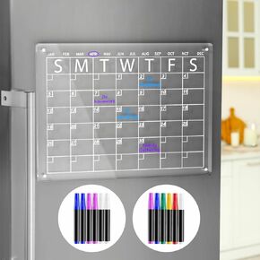 AITEE Acrylic Clear Magnetic Dry Erase Board Calendar and AITEE Low Odor Dry Erase Markers