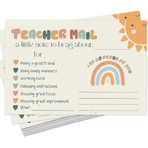 Happy Mail from Teacher to Students Incentive Cards, Teacher Mail for Elementary Classroom Rewards