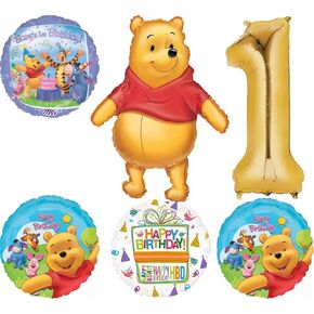 Winnie the Pooh 1st Birthday Party Supplies Foil Balloon Decorations