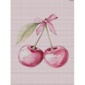 Ipissoi Watercolor اثنان من الكرز الوردي مع القوس الماس أكياس الفن للبالغين DIY Diamond Art Paint