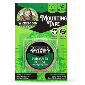 Mounting Tape (1/2" x 60"), Double Sided Adhesive Tape, Heavy Duty Indoor & Outdoor Tape, Waterproof (Clear) (WGA-PET-1l2X60)
