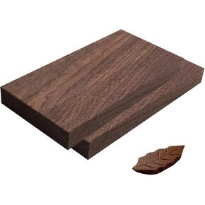 2pcs Walnut Wood Planks Walnut Lumber Unfinished Wood for Crafts Signs Wall Decorations Wall Arts Storage Shelves DIY Projects 7/8'' x 4'' x 8''