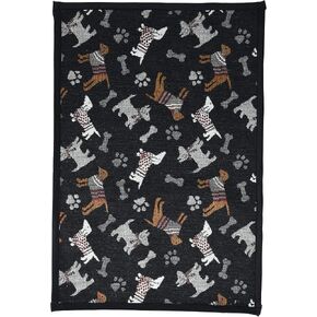 Petrageous 16023 Dromed Dogs Dogestry Tapestry Non-Skid Machine Dage Hap لمناطق تغذية الحيوانات الأليفة مع دعم المطاط 13 بوصة في 19 بوصة للكلاب ، الأسود