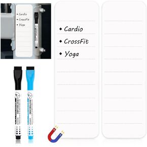 2 PCS محو الجاف المحو اللياقة التعقب لوحة القرفصاء رف Magnetic Whiteboard تجريب اللوحة التتبع التقويم تمحو الجاف مع 2 PCS Magnetic Dry Erase Marker نصيحة أسود الأزرق لصالة الألعاب الرياضية 8.5 "× 2.75"