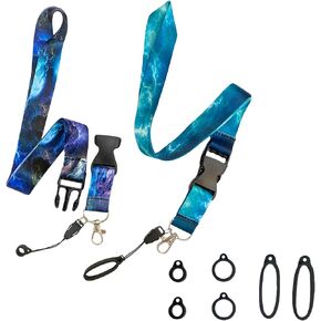 8pcs حبل مضاد للاختراء مع 2 pcs أحزمة الشبل الرقبة 6 pcs مختلفة الحجم حلقة السيليكون مضاد