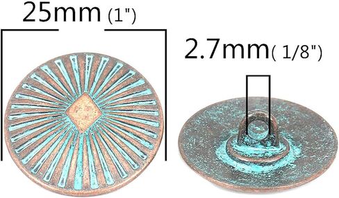 5 PCs Vintage Based Alloy Round Metal Sewing Shank 28mm Buttons Antique Copper Color DIY Clothing Decoration (Circle Antique Copper) in Saudi Arabia