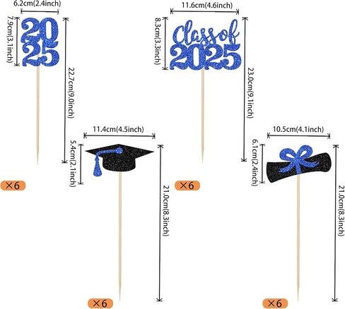 12 PCS Class of 2025 Centerpiece Stick 2025 Crurats Grad Toppers Diploma Carguation Cap 2025 Table Flower Contpiece Sticks for 2025 Tervement Thief Decorations Supplies Supplies Black in Saudi Arabia