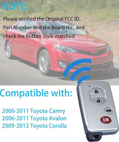 المفتاح الذكي لتويوتا RAV4 2008-2012، Alliskeys Key Fob مناسب لـ HYQ14AAB 271451-0140 89904-48100 in Kuwait