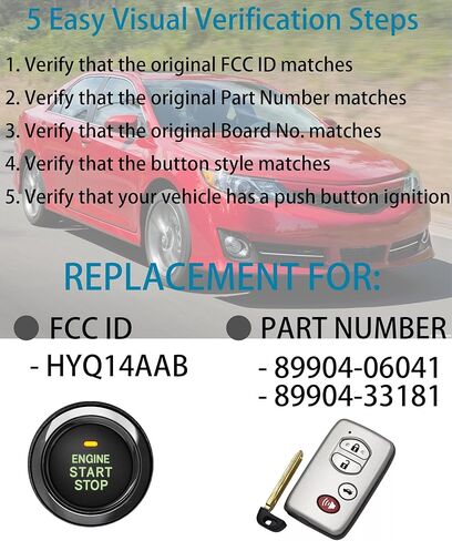 المفتاح الذكي لتويوتا RAV4 2008-2012، Alliskeys Key Fob مناسب لـ HYQ14AAB 271451-0140 89904-48100 in Kuwait