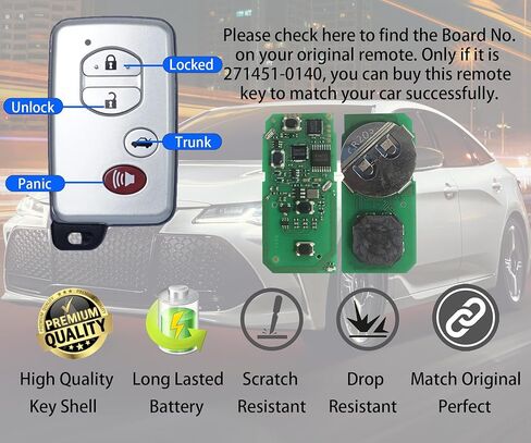 المفتاح الذكي لتويوتا RAV4 2008-2012، Alliskeys Key Fob مناسب لـ HYQ14AAB 271451-0140 89904-48100 in Kuwait