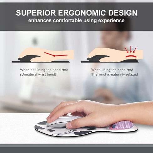 Mouse Pad with Wrist Support Rest Ergonomic Gel Mousepad with Memory Foam Pain Relief Mousepad Comfortable Computer Mouse Mat for Laptop,Office & Home in Saudi Arabia