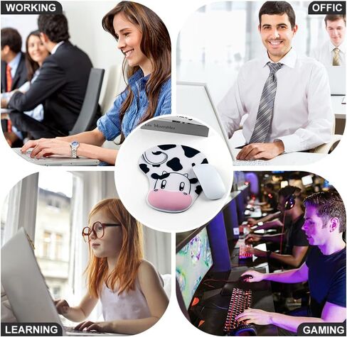 Mouse Pad with Wrist Support Rest Ergonomic Gel Mousepad with Memory Foam Pain Relief Mousepad Comfortable Computer Mouse Mat for Laptop,Office & Home in Saudi Arabia