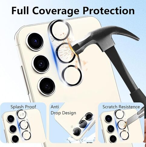(3 Pack) Camera Lens Protector for Samsung Galaxy S24 FE, Anti Scratch, Bubble Free,Tempered Glass Screen Protecto in Kuwait