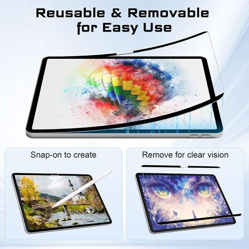 FOJOJO [2 PACK] Paper Screen Protector for iPad Pro 11 inch 2022(2021, 2020, 2018),iPad Air 5 (2022), iPad Air 4 (2020) 10.9 inch, Anti Glare Fingerprint Proof Matte PET Film for Writing & Drawing in Kuwait