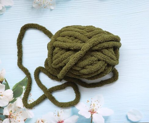 MSD&FT 12 Skeins of Chunky Chenille Yarn,100% Polyester, arm Knitting, Beginner Knitting (8 OZ/Skein) (12-001) in Kuwait