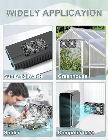 4 x 120mm Server Rack Fan DC 12V with AC Speed Control 110V 220V 240V, CPU Cooler with Big Airflow for Garage Computer RV Refrigerator Xbox Electronics Cooling Exhaust in Kuwait