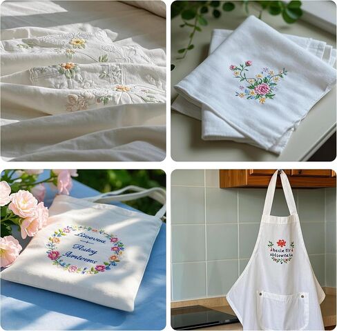 Embroidery Fabric Squares Cotton, 5 Pcs Squares Pre-Cut Natural Cotton Embroidery Cloth Fabric, Embroidery Cloth Squares for Embroidery Garment Craft，7.9x7.9" in Saudi Arabia