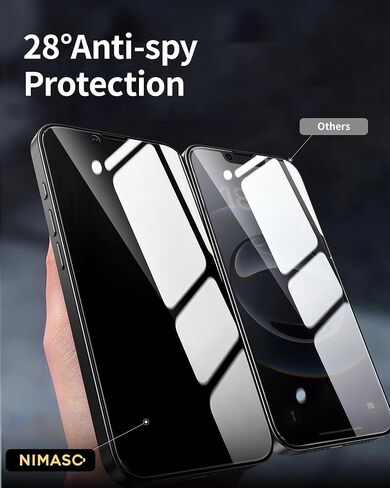 NIMASO Screen Protector for iPhone 16 Pro, 3 Pack Tempered Glass Film, Dust Removal Easy Installation Shockproof Anti-Fingerprint Guide Frame Included Compatible with iPhone 16 Pro (6.3 inches) in Kuwait