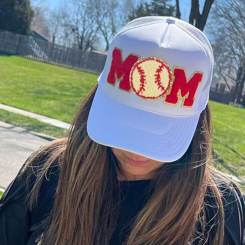 12 PCS Baseball Iron on Patches Gold Edges Chenille Embroidered Sew on Patches Baseball Applique Patches for Clothing, Pants,Bags, Hats, Jeans， DIY Decorative Clothing (White) in Saudi Arabia