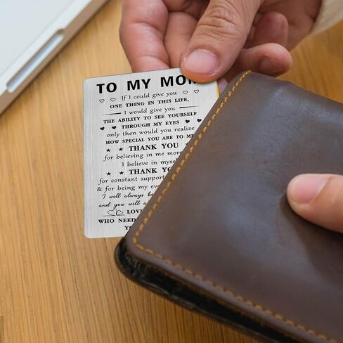 Mothers Day Gifts from Son - Mom Engraved Wallet Card - I Love You Mom Gifts - Mother Birthday Decorations, Christmas in Kuwait