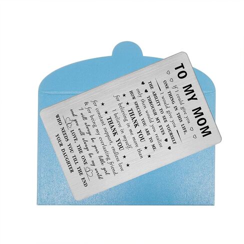 Mothers Day Gifts from Son - Mom Engraved Wallet Card - I Love You Mom Gifts - Mother Birthday Decorations, Christmas in Kuwait