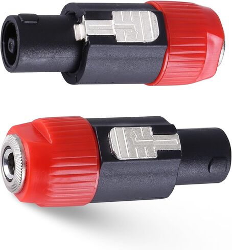 Speakon to 1/4 Adapter Connector, SpeakON Male Plug to 1/4 inch Female Connectors with Twist Lock, 6.35mm TS Jack to Speak-on Adapters for Speaker, Amp, DJ, PA (1pcs Blue and 1pcs Red) in Kuwait