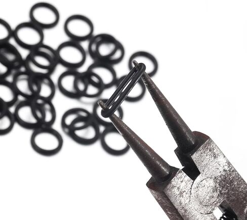200pcs Elastic Rubber O-Ring Positioning Beads Charms for Leather Bracelet Making Silicone Assortment Washer Gasket Sealing Ring Findings Accessories (Hole Size 8mm, Black) in Saudi Arabia