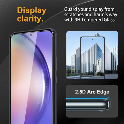 3 Pack Tempered Glass Screen Protector for Samsung Galaxy A15 5G / 4G + 3 Pack Camera Lens Protecto, Anti-Fingerprint, 9H Hardness, ScratchResistant, Easy to install, Case Friendly in Kuwait