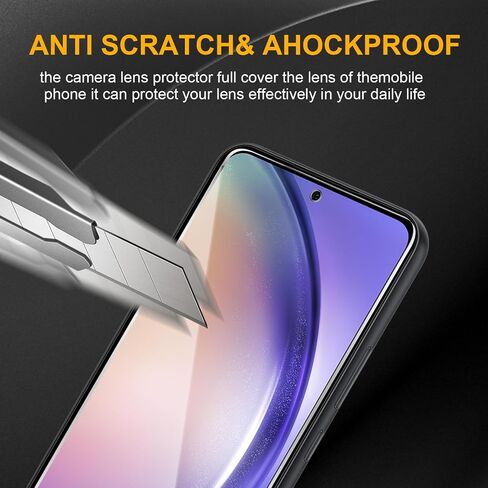 3 Pack Tempered Glass Screen Protector for Samsung Galaxy A15 5G / 4G + 3 Pack Camera Lens Protecto, Anti-Fingerprint, 9H Hardness, ScratchResistant, Easy to install, Case Friendly in Kuwait