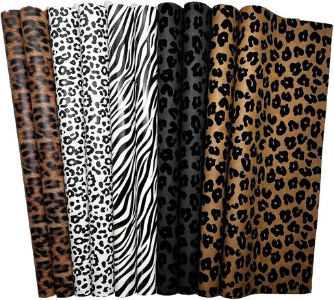 Tex Papel | Kit With 10 Faux Leather Sheets 420 gsm | Scrapbooking Supplies, Art Supplies, Craft Supplies & Materials, Art Kit, Arts and Crafts | Leather Fabric | Safari Texture, Multicolor in Saudi Arabia
