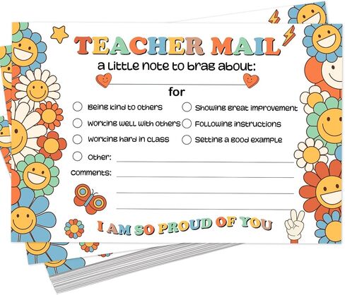 Happy Mail from Teacher to Students Incentive Cards, Teacher Mail for Elementary Classroom Rewards in Saudi Arabia