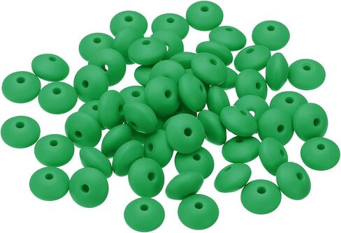 PATIKIL 12mm Silicone Beads, 60PCS Silicone Beads Bulk Abacus Spacer Beads Lentil Focal Cute for Pens Keychain Bracelets Necklace, White in Saudi Arabia